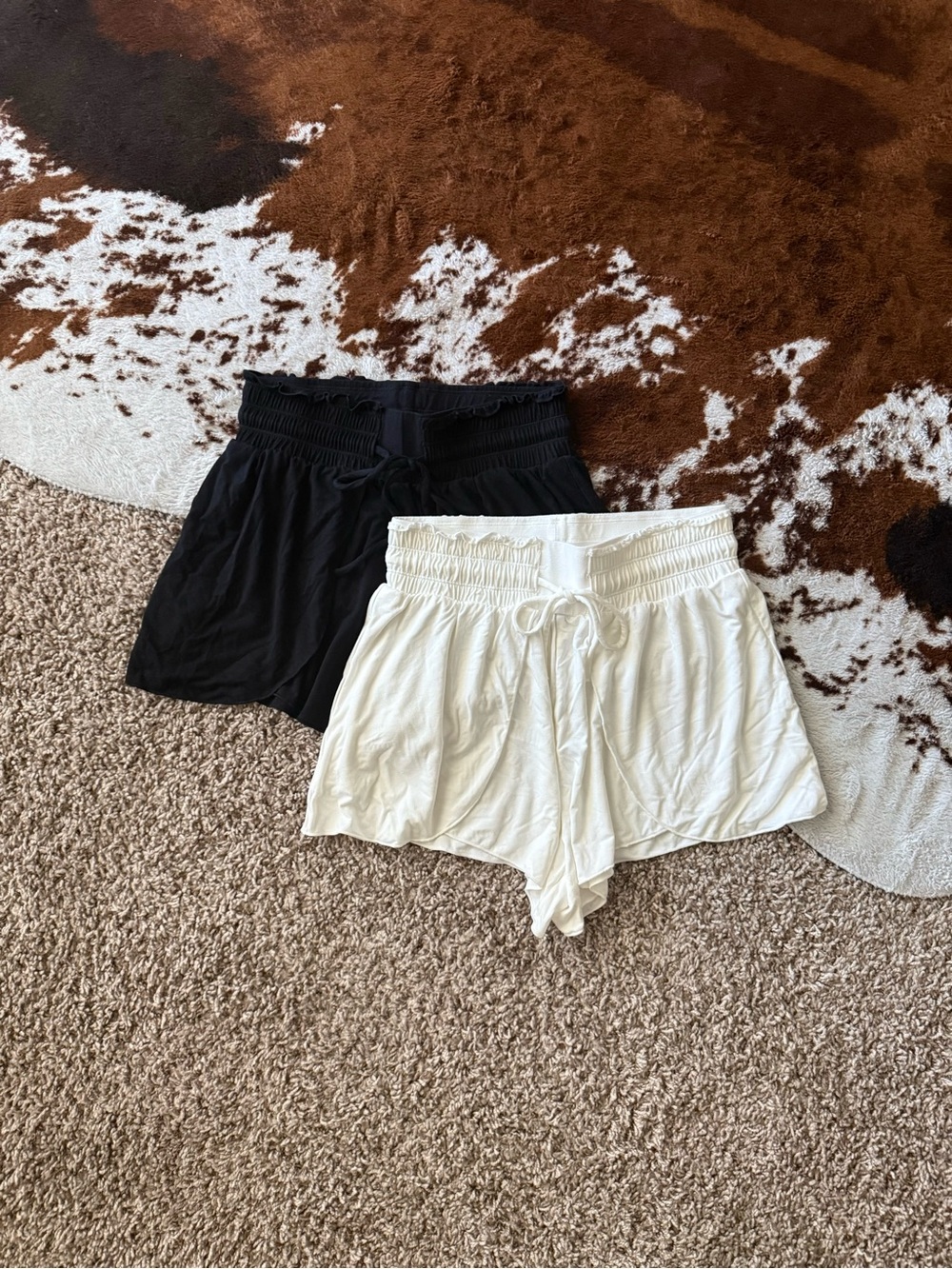 Halara Frill High Waisted Elastic Waistband Drawstring Flowy Casual Shorts (2)